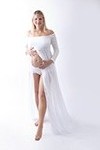 Babybauchfotos Kleid Weiss